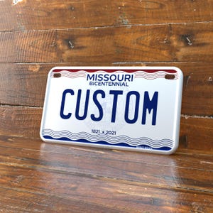 Personalized Missouri 4x7 Motorcycle ATV/UTV License Plate – Embossed Edge Novelty Tag