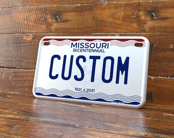 Personalized Missouri 4x7 Motorcycle ATV/UTV License Plate – Embossed Edge Novelty Tag