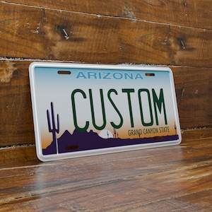Spersonalizowana tablica rejestracyjna Arizona 6"x12" | Najwyższej jakości tłoczona aluminiowa etykieta pojazdu | Nowatorska tablica rejestracyjna | Stan Wielkiego Kanionu