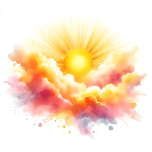 12 clipart de sol em aquarela, pacote de clipart de sol, designs de sol feliz, arte digital de sol de verão, sol sonhador