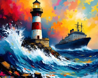 Watercolor Lighthouse Clipart Bundle – Coastal Nautical Graphics – High Resolution Digital Download Commercial Use