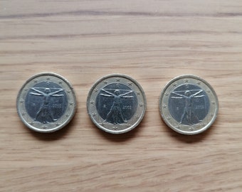 Rara moneta da 1 Euro Italia Da Vinci 2002