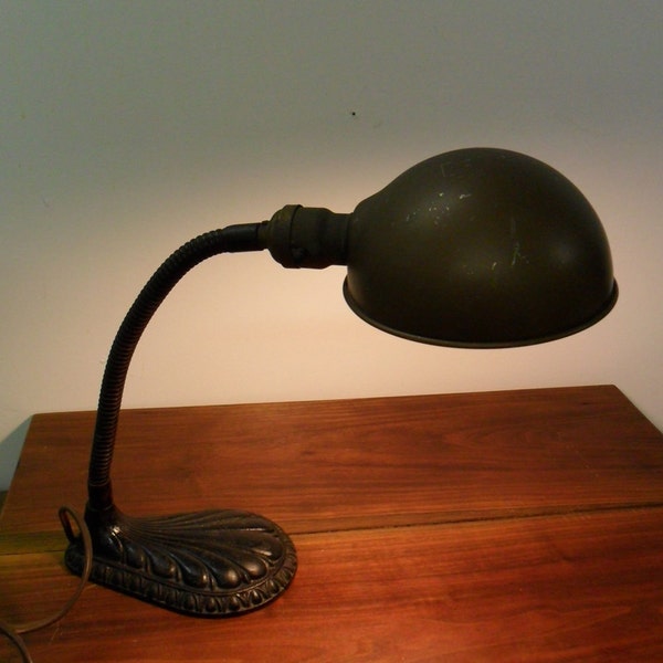 Gooseneck Table Lamp with Parabolic Shade