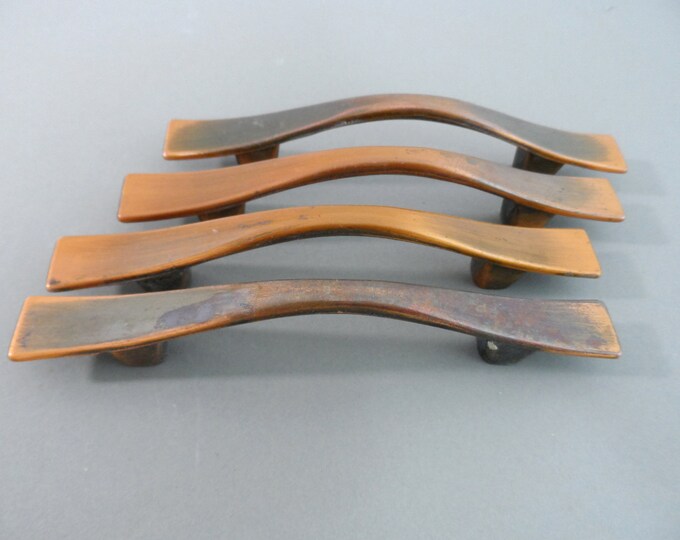 Mid Century Pulls Copper Drawer Pulls Etsy