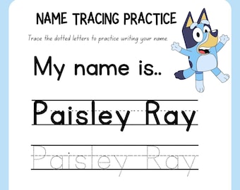 Custom Name Tracing and Handwriting Practice Worksheet
