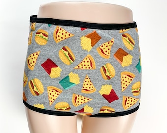 XL Junk Food Underwear, Handmade Panties, Diy High Waisted Panties, Pizza Panties, Womens Burger Underwear, French Fries underwear