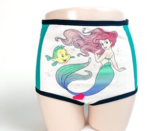 S Ariel Underwear, Handmade Ariel Panties, Diy High Waisted Panties, Disney Panties , Disney Lingerie, The little Mermaid Underwear