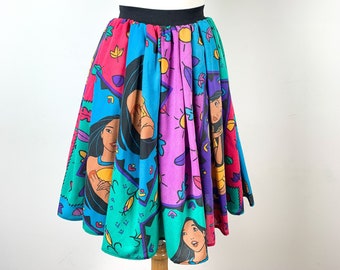 Womens Upcycled Skirt with Mask M Pebbles Flinstones Skirt Matching Mask Womens vintage Pebbles skirt Handmade Flinstones Skirt