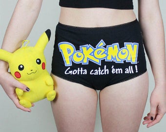 S Pokemon Underwear, Handmade Pikachu Panties, Diy High Waisted Panties, POKEMON Panties , Pokemon Lingerie, Handmade Pikachu Underwear