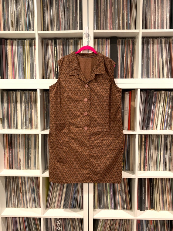 Vintage brown dress Plus Size XL