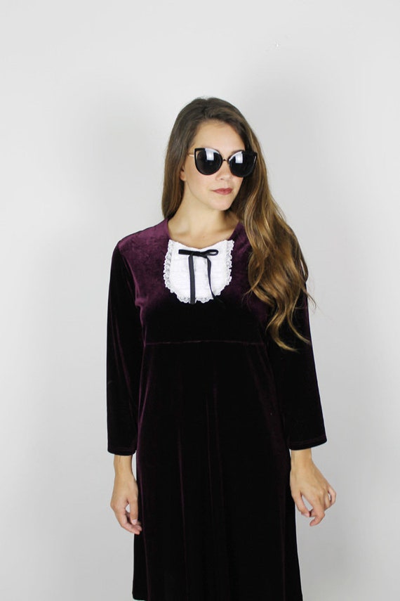 dark purple velvet dress