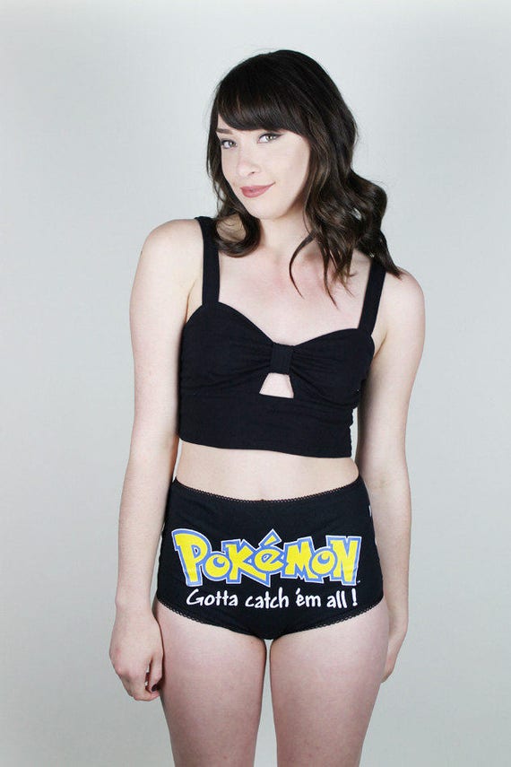 S Pokemon Underwear, Handmade Pikachu Panties, Diy High Waisted Panties, POKEMON  Panties , Pokemon Lingerie, Handmade Pikachu Underwear 