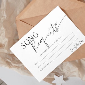 Cartes de demande de chanson, modèle, téléchargement numérique, mariage, événement