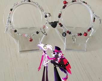 Pulseras de pareja Angel Dust x Husk de Hazbin Hotel