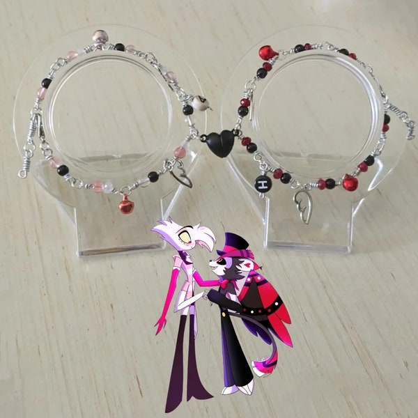 bracciali di coppia Angel Dust x Husk da Hazbin Hotel