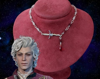 Astarion Collar daga el elfo pálido gargantilla collar daga el elfo pálido Baldur's Gate 3