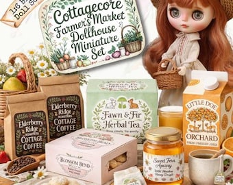 1:6 Cottagecore Dollhouse Miniature Food, Spring Farmer's Market, Blythe Barbie Doll Scale (Printable PDF)