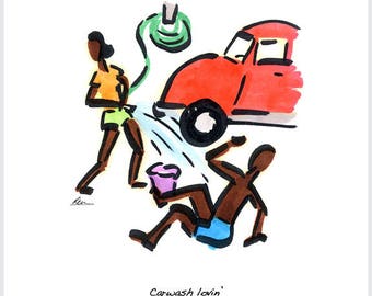 Black Love Art - Black Couple Wall Art -African American Art