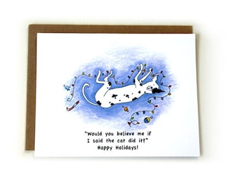 Funny Dog Christmas Cards Set