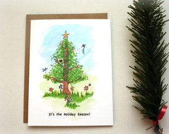 Christmas Tree Card Set, Holiday Greeting Cards