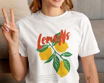 Lemon Graphic T-Shirt: Vintage Fruit Illustration Tee
