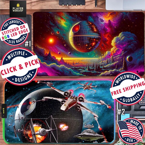 Star Sci-Fi Wars Mouse Pad Empire Death Galactic Force Weapon Extra Large Gaming Desk Mat Solo Jedii Gift Adventure Lucas SW Table Cover XXL