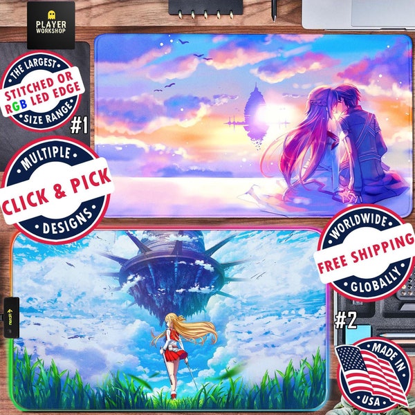 Sword Art Online Mouse Pad Aincrad Landscape Asuna Kirito Alice Gaming Desk Mat Best Gift MMORPG Anime Playmat Japanese Table Cover XXL SAO