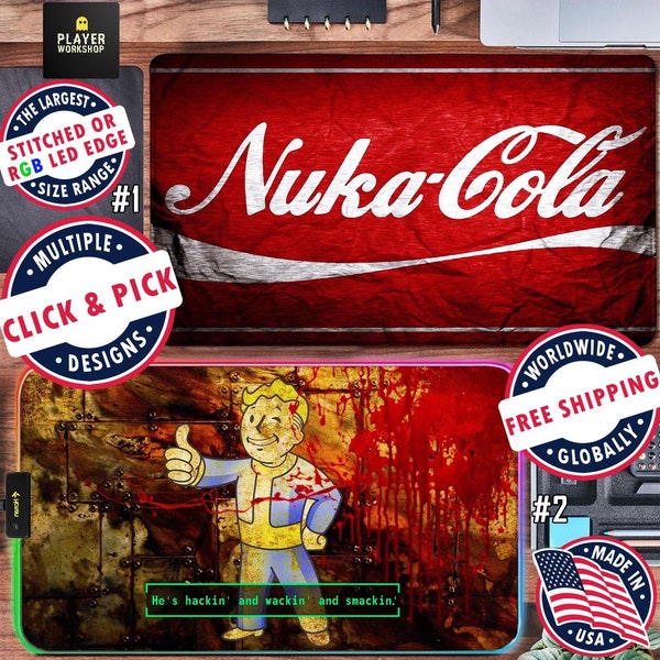 Nuka Cola Mouse Pad Pip Boy Fallout 4 3 Gaming Desk Mat New Vegas Gift For RPG Game Player Best Playmat Nuka-World Table Cover XXL Nuka-Cola