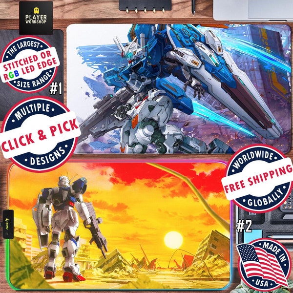 Gundam Aerial Battle Mouse Pad XVX-016 Mobile Suit Witch Suletta Mercury Gaming Desk Mat Japanese Anime Gift Playmat Big Mech Table Cover XL