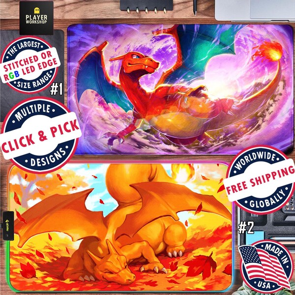 Pokemon Mouse Pad Charizard Charmander Charmeleon Ketchup Cute Kawaii Desk Mat Japanese Gift Anime Best Gaming Fantasy Table Cover XXL PM