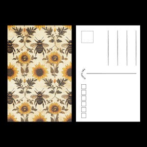 RESERVA PREVIA Tarjeta postal de primavera de abejas