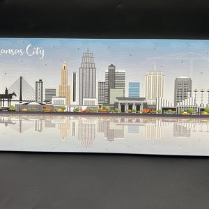 Kansas City Skyline Artwork (12&quot; x 24&quot; Canvas)