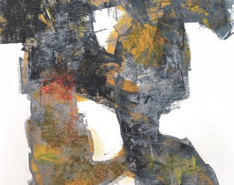 Abstract Figure, 43/100, yellow and grey