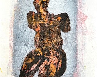 Abstract Figure, mono print, 83/100