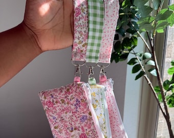 Keychain Wallet | Quilted zipper pouch | small card holder wallet | 4x5 Inch