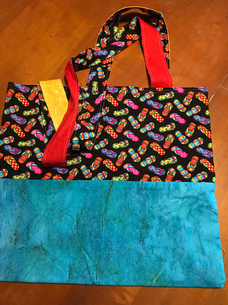 Reversible Fabric Tote Bags With Long Handles That Are Washable. - Etsy