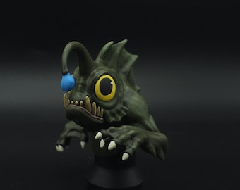 Hand Painted 3D Printed Anglerfish Figurine (3in)