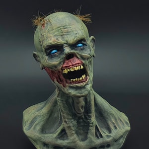 Hand-painted 3D Printed Zombie Bust (3.5 Inches) - Etsy