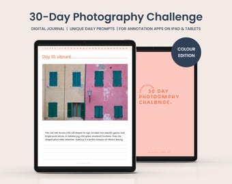 30日間写真撮影チャレンジ：カラー版、毎日の課題（インタラクティブPDF）