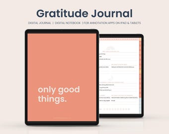 Solo cose buone Diario della gratitudine / Diario digitale / Diario di cinque minuti / Diario di 5 minuti / Diario quotidiano della gratitudine / Quaderno digitale