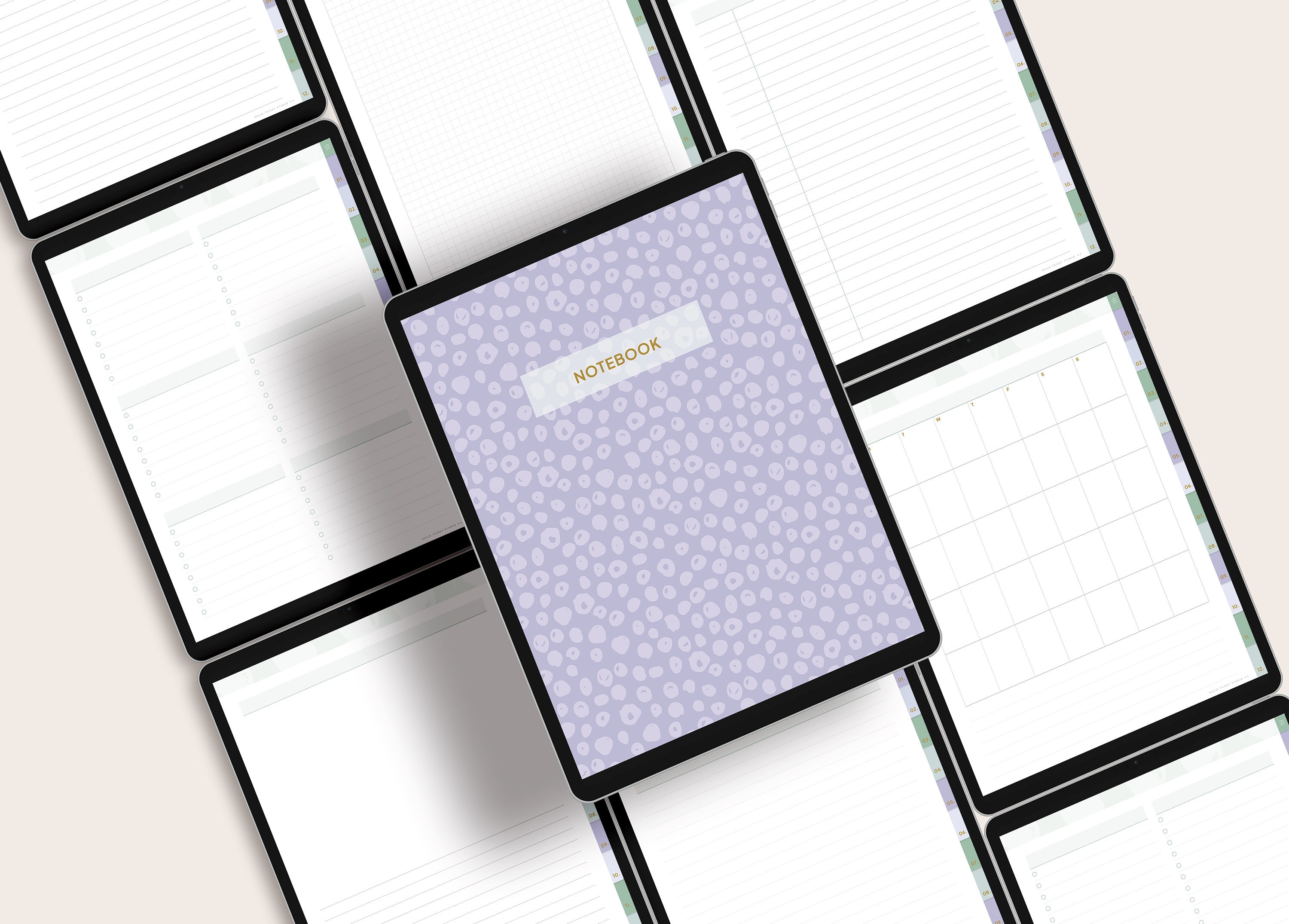 12-tab Digital Notebook for Goodnotes and Notability | Digital Notes ...