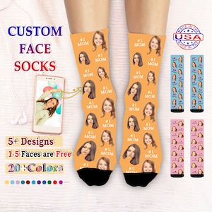 Personalisierte Mom Socken, benutzerdefinierte Gesichtssocken, beste Mom Socken, kundenspezifische Muttertagssocken mit Gesichtern, personalisierte Socken mit Foto, Weihnachtsgeschenk