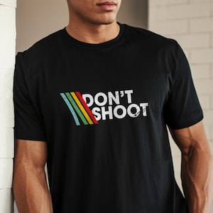 NON SPARARE Maglietta da gioco sarcastica e divertente, maglietta retrò Arcade Raiders, emoticon per videogiochi, regalo per giocatori, strisce ARC vintage rovinate