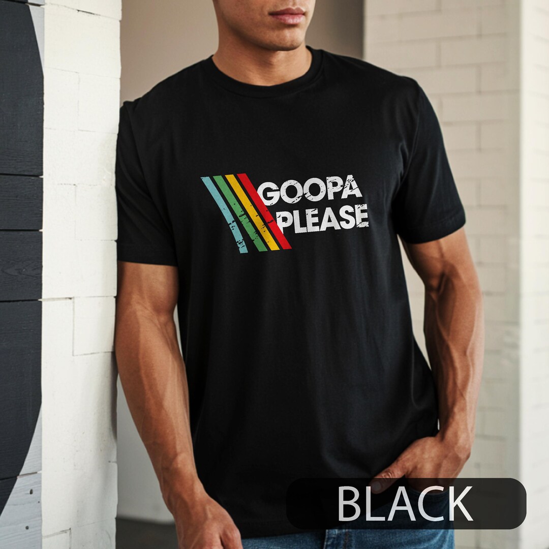GOOPA PLEASE Shirt Funny Sarcastic Gaming Tee Retro Stripes Streamer ...