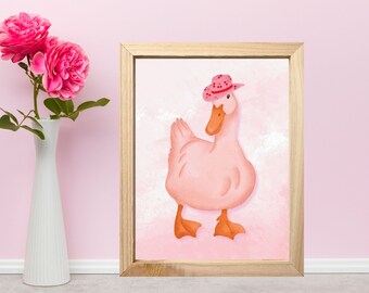 Style rodéo vintage : impression murale numérique cow-girl rose