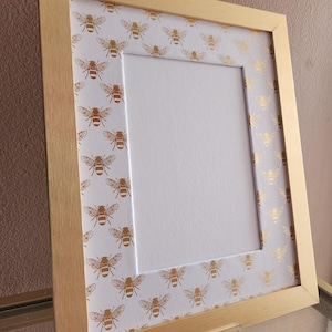 Goldfolie Bienen Foto-Passepartout: Cottagecore 5x7 Bilderrahmen Einlage für 8x10 Mat