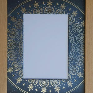 Celestial Gold Star Photo Mat: Boho Astrology Decor, 8x10 Picture Frame, Fits 5x7 Photo