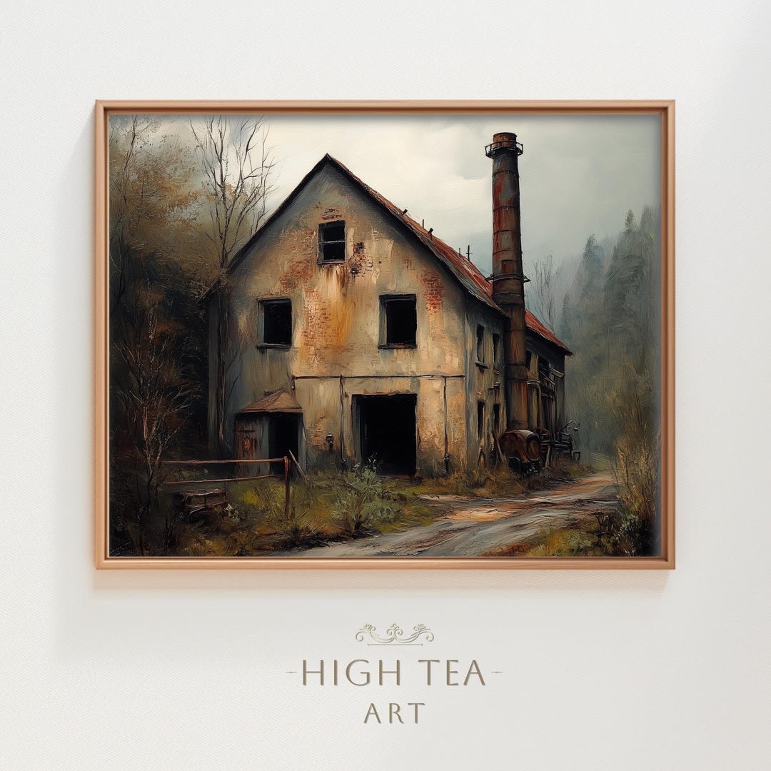 rustic-old-abandoned-factory-oil-painting-digital-download-art