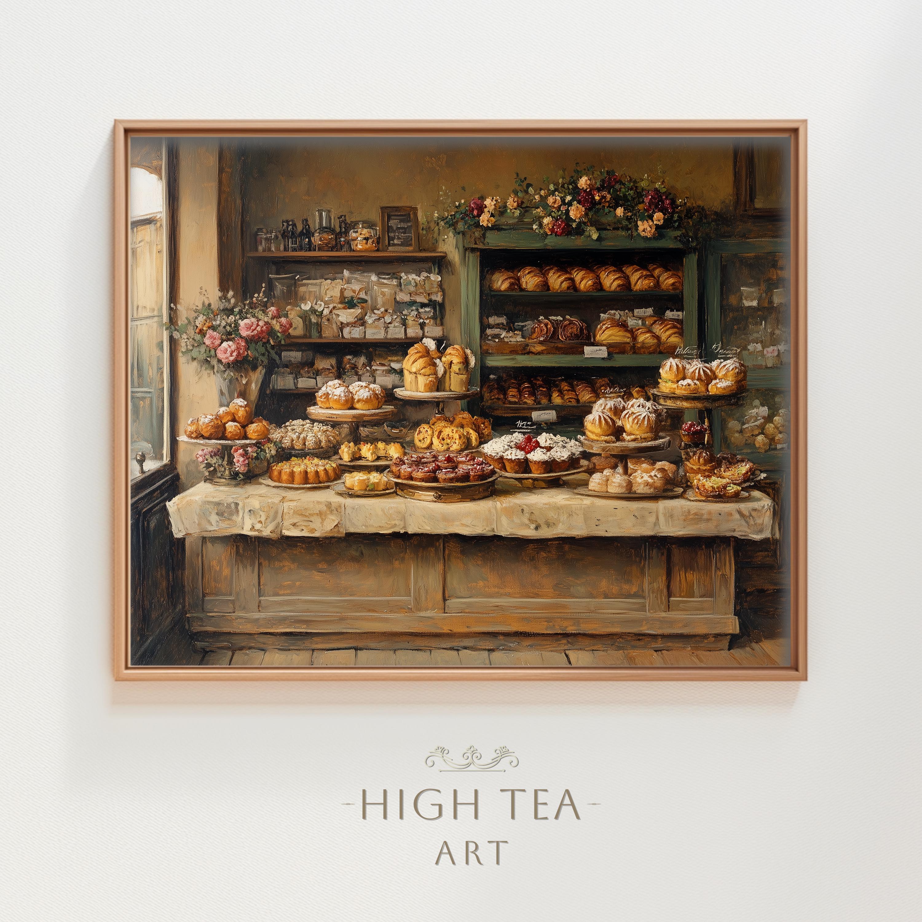 Vintage 19th Century French Patisserie Digital Download Art Print Printable  Bakery Pastries Cakes Shopfront Neutral Muted Bread | #HTA_188 - Etsy, image size:3000x3000