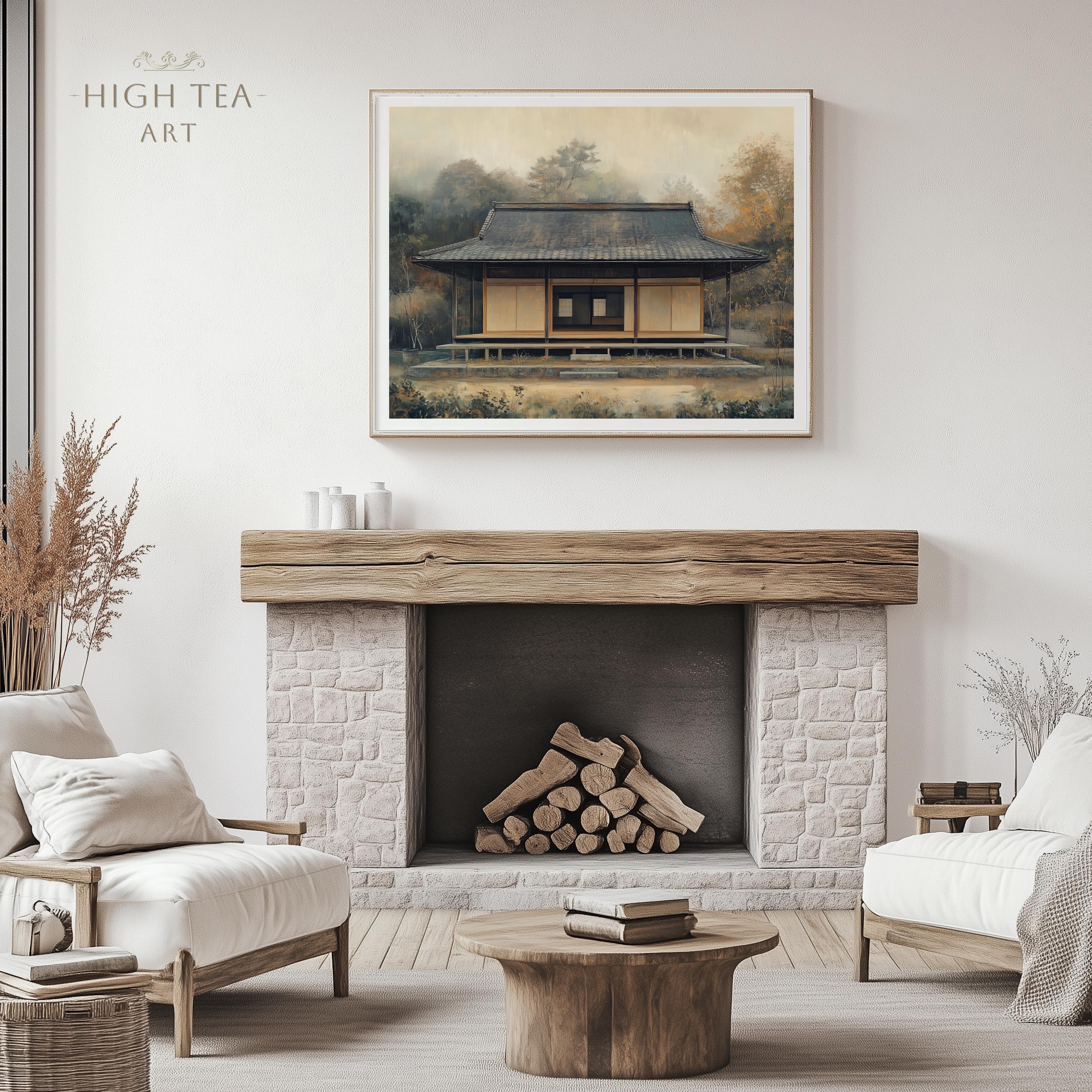 Vintage Japanese Wooden Tea House Digital Download Art Print Printable  Muted Neutral Japan Countryside Traditional Gable Roof | #HTA_218 - Etsy, image size:3000x3000